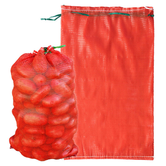 1 Bushel (50 lb) Red Tubular Mesh Bag - 21" x 32" Pack of 50